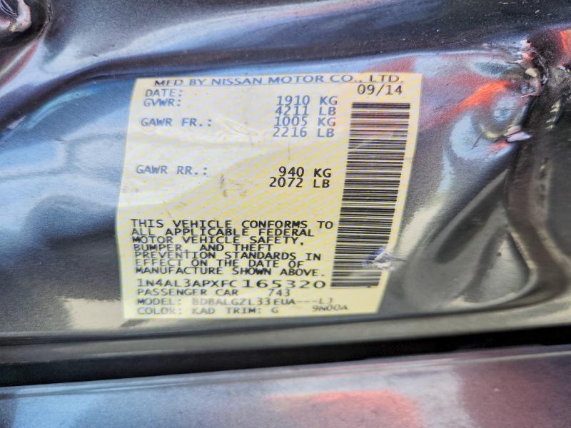 Aukcja sprzedaży 2015 Nissan Altima, vin: 1N4AL3APXFC165320, numer aukcji: 63863046