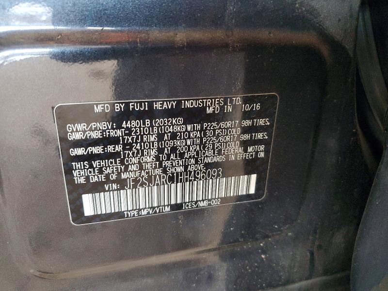 Aukcja sprzedaży 2017 Subaru Forester, vin: JF2SJARC1HH496093, numer aukcji: 67034716