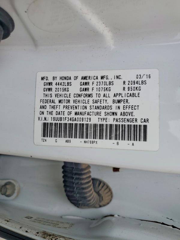 2016 Acura Tlx მანქანა იყიდება აუქციონზე, vin: 19UUB1F34GA009129, აუქციონის ნომერი: 65331096