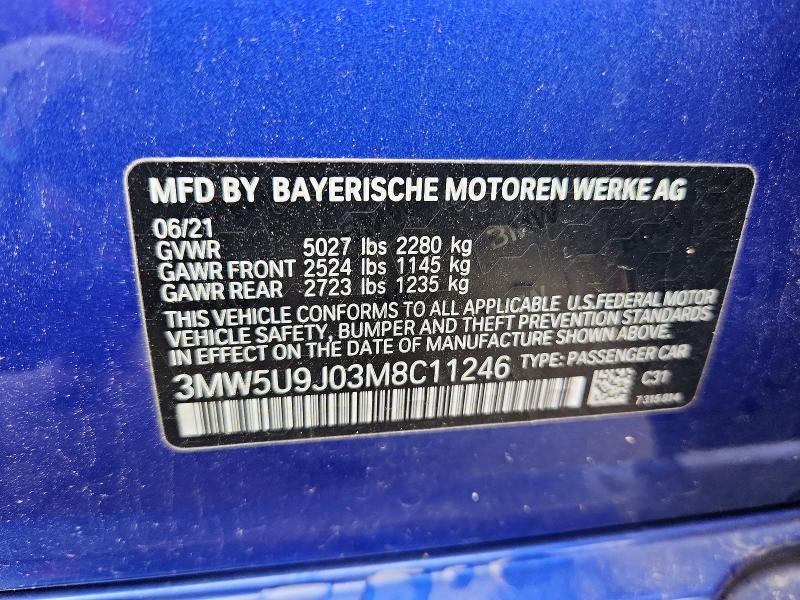 Aukcja sprzedaży 2021 Bmw M340xi, vin: 3MW5U9J03M8C11246, numer aukcji: 64807156