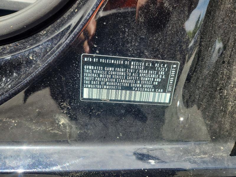 63783546 :رقم المزاد ، 3VWG57BU1MM096715 vin ، 2021 Volkswagen Jetta مزاد بيع