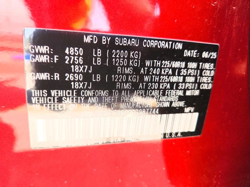 Aukcja sprzedaży 2025 Subaru Outback, vin: 4S4BTANC3S3287744, numer aukcji: 64601516