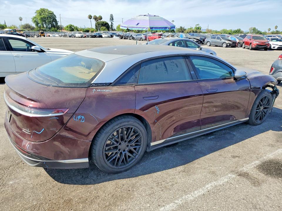 2022 Lucid Motors Air მანქანა იყიდება აუქციონზე, vin: 50EA1GBA1NA002000, აუქციონის ნომერი: 63729136
