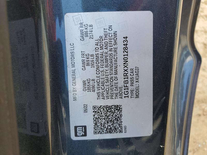 Продаж на аукціоні авто 2022 Chevrolet Camaro, vin: 1G1FB1RXXN0128434, номер лоту: 63744186