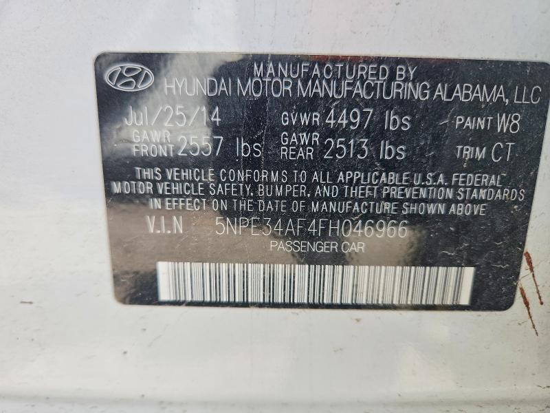 58554726 :رقم المزاد ، 5NPE34AF4FH046966 vin ، 2015 Hyundai Sonata مزاد بيع