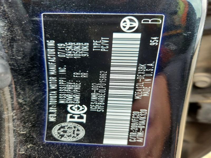 63614496 :رقم المزاد ، 5YFB4RBE0LP015862 vin ، 2020 Toyota Corolla مزاد بيع
