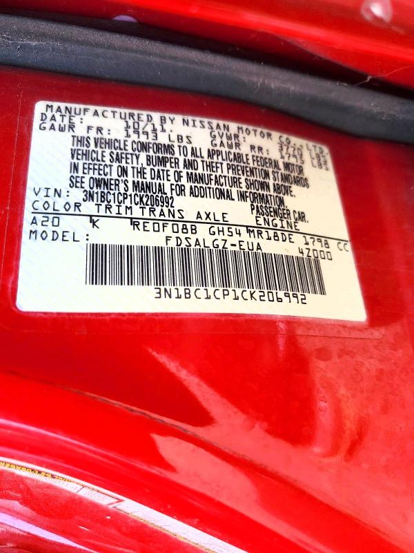 Продаж на аукціоні авто 2012 Nissan Versa, vin: 3N1BC1CP1CK206992, номер лоту: 63990776