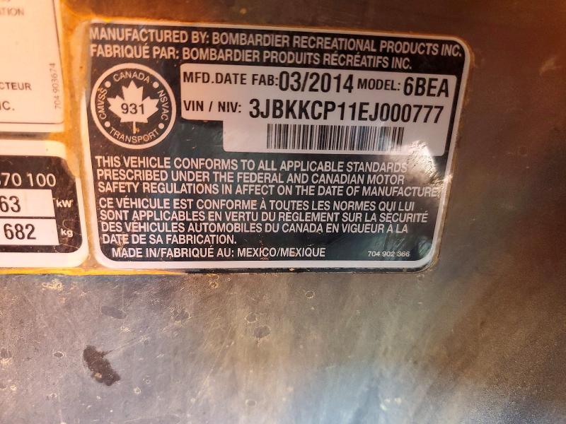 64269136 :رقم المزاد ، 3JBKKCP11EJ000777 vin ، 2014 Can-am Commander مزاد بيع