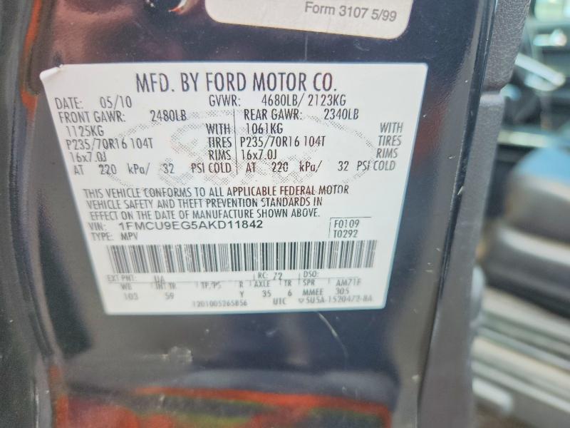 Продаж на аукціоні авто 2010 Ford Escape, vin: 1FMCU9EG5AKD11842, номер лоту: 64107556
