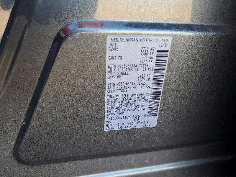 Aukcja sprzedaży 2018 Infiniti Qx60, vin: 5N1DL0MN1JC512926, numer aukcji: 66769816