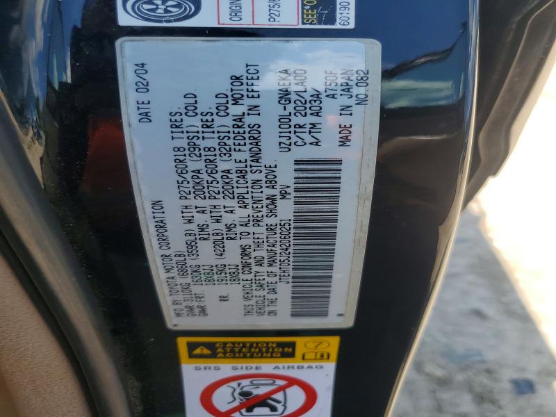 Aukcja sprzedaży 2004 Toyota Land Cruiser, vin: JTEHT05J242060251, numer aukcji: 64088576