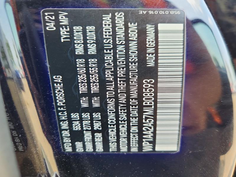 Aukcja sprzedaży 2021 Porsche Macan, vin: WP1AA2A57MLB08593, numer aukcji: 64447776