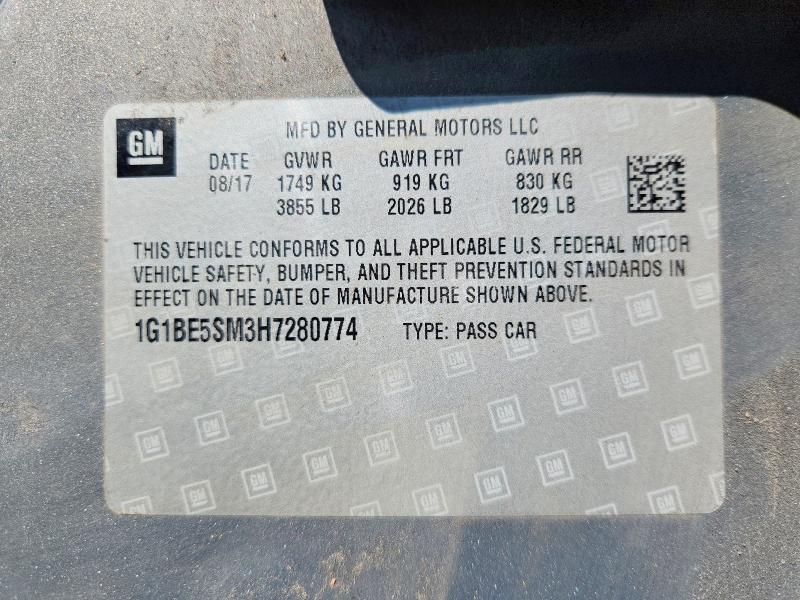 Продажа на аукционе авто 2017 Chevrolet Cruze, vin: 1G1BE5SM3H7280774, номер лота: 65679776