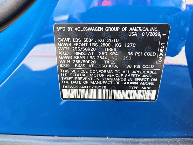 Aukcja sprzedaży 2026 Volkswagen Atlas Cross Sport, vin: 1V2WC2CAXTC218076, numer aukcji: 66269446