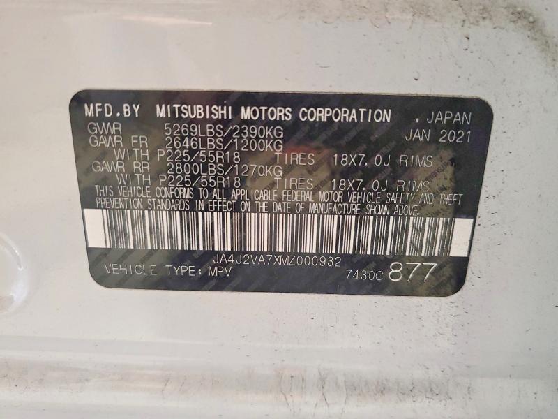Продажа на аукционе авто 2021 Mitsubishi Outlander, vin: JA4J2VA7XMZ000932, номер лота: 65873056