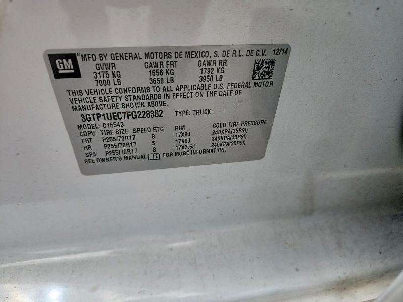 Продажа на аукционе авто 2015 Gmc Sierra, vin: 3GTP1UEC7FG228362, номер лота: 65114196