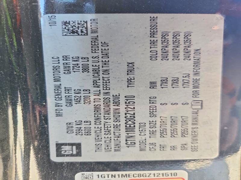 66468236 :رقم المزاد ، 1GTN1MEC8GZ121510 vin ، 2016 Gmc Sierra مزاد بيع