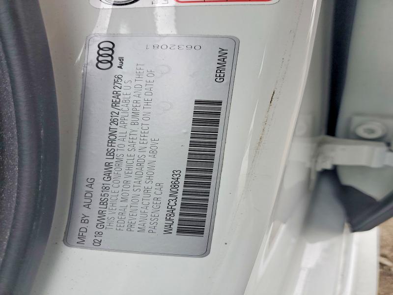 Aukcja sprzedaży 2018 Audi A6, vin: WAUF8AFC3JN086433, numer aukcji: 66067036