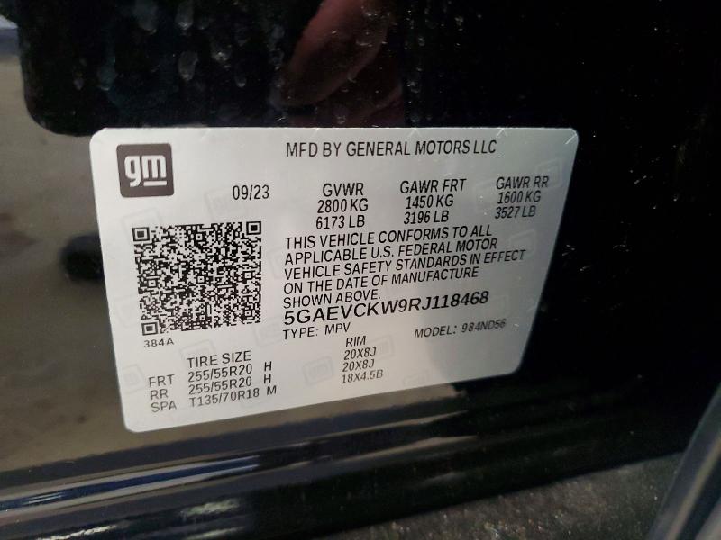 64818196 :رقم المزاد ، 5GAEVCKW9RJ118468 vin ، 2024 Buick Enclave مزاد بيع