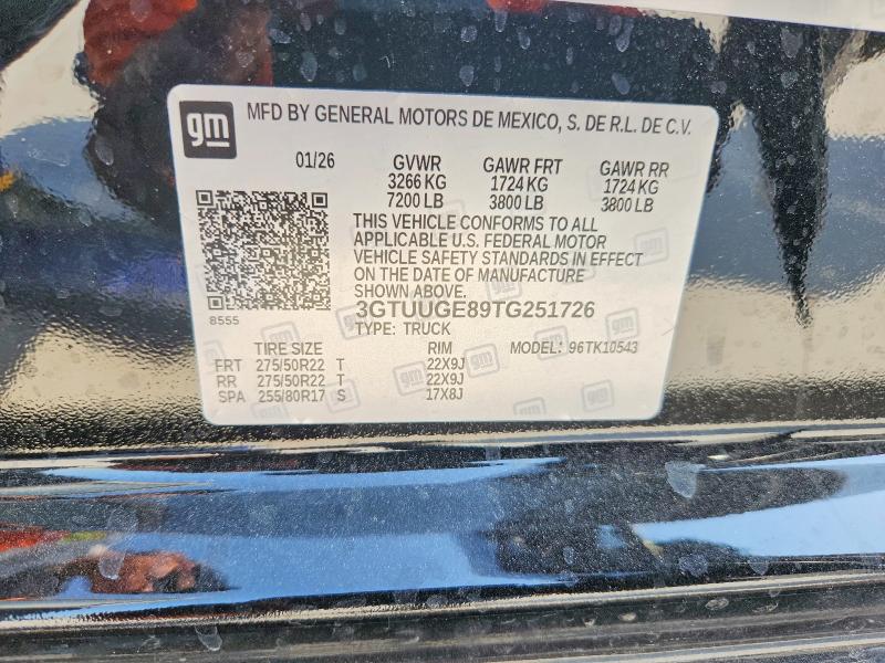 Продажа на аукционе авто 2026 Gmc Sierra, vin: 3GTUUGE89TG251726, номер лота: 63713936
