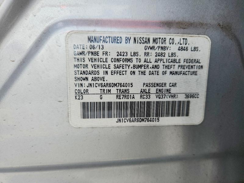Продаж на аукціоні авто 2013 Infiniti G37 Sedan, vin: JN1CV6AR6DM764015, номер лоту: 62976926