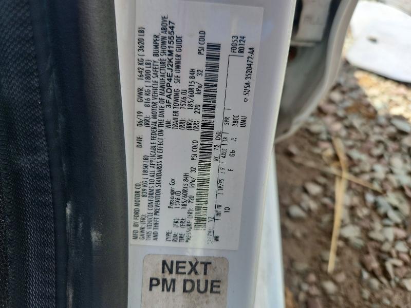 66711086 :رقم المزاد ، 3FADP4EJ2KM155547 vin ، 2019 Ford Fiesta مزاد بيع