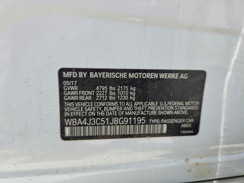 Продажа на аукционе авто 2018 Bmw 430xi, vin: WBA4J3C51JBG91195, номер лота: 63508156