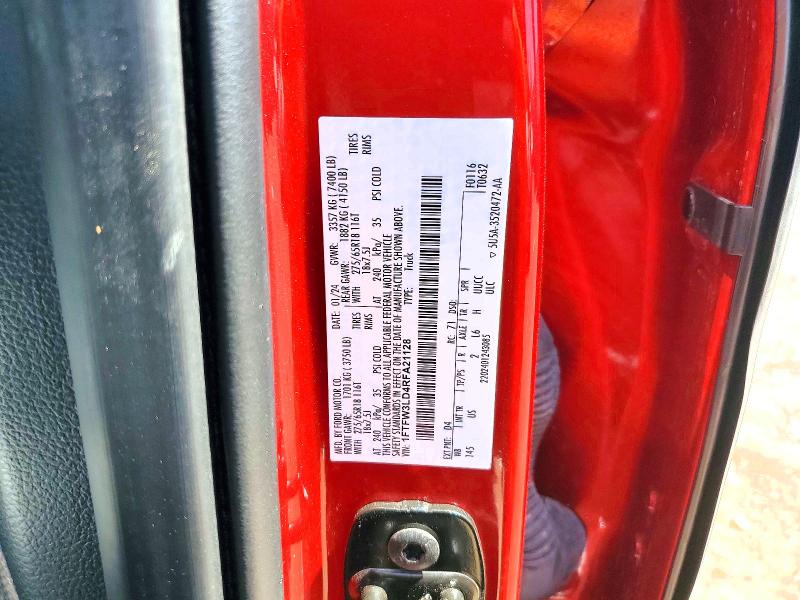 65574196 :رقم المزاد ، 1FTFW3LD4RFA21128 vin ، 2024 Ford F150 مزاد بيع