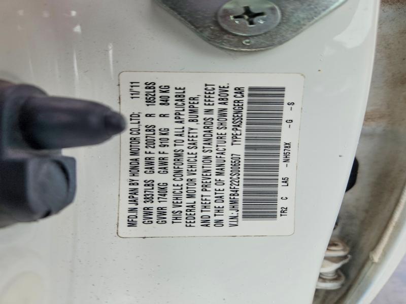 62821636 :رقم المزاد ، JHMFB4F22CS006507 vin ، 2012 Honda Civic مزاد بيع