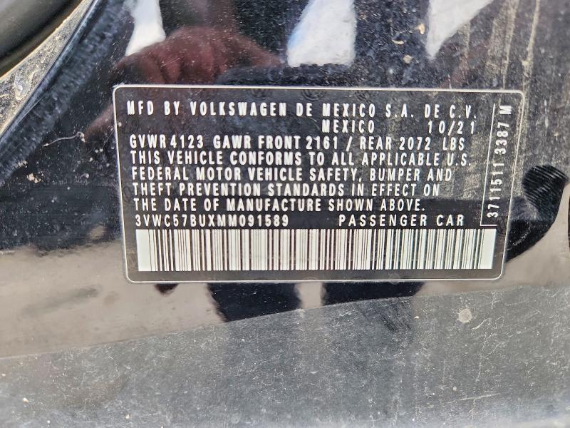 65753096 :رقم المزاد ، 3VWC57BUXMM091589 vin ، 2021 Volkswagen Jetta مزاد بيع