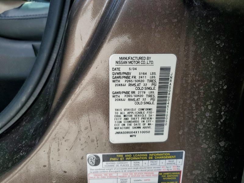 Продаж на аукціоні авто 2004 Infiniti Fx35, vin: JNRAS08U04X110050, номер лоту: 67259356
