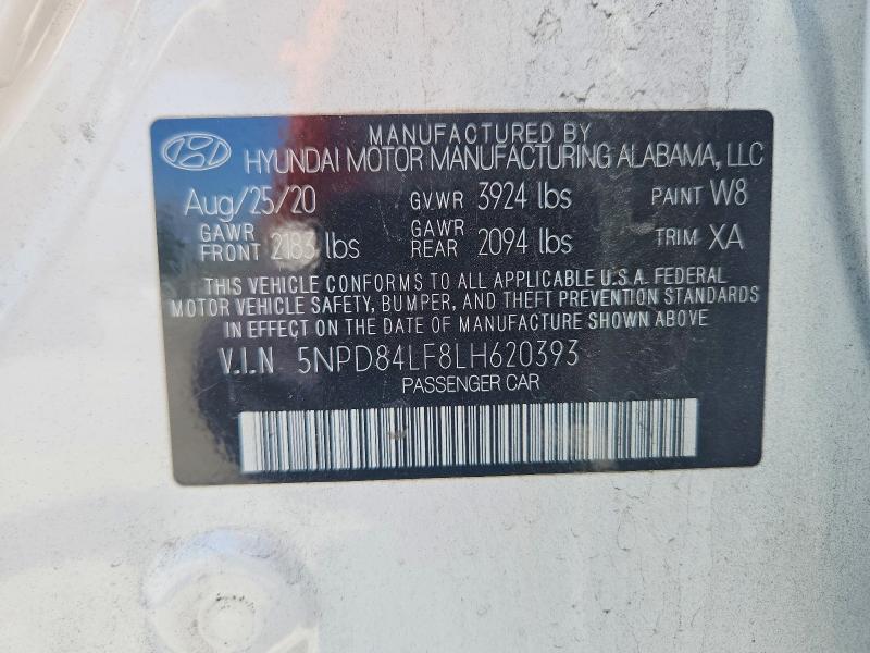 Aukcja sprzedaży 2020 Hyundai Elantra, vin: 5NPD84LF8LH620393, numer aukcji: 63931416