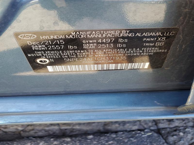 Продажа на аукционе авто 2016 Hyundai Sonata, vin: 5NPE24AF1GH371935, номер лота: 63557536