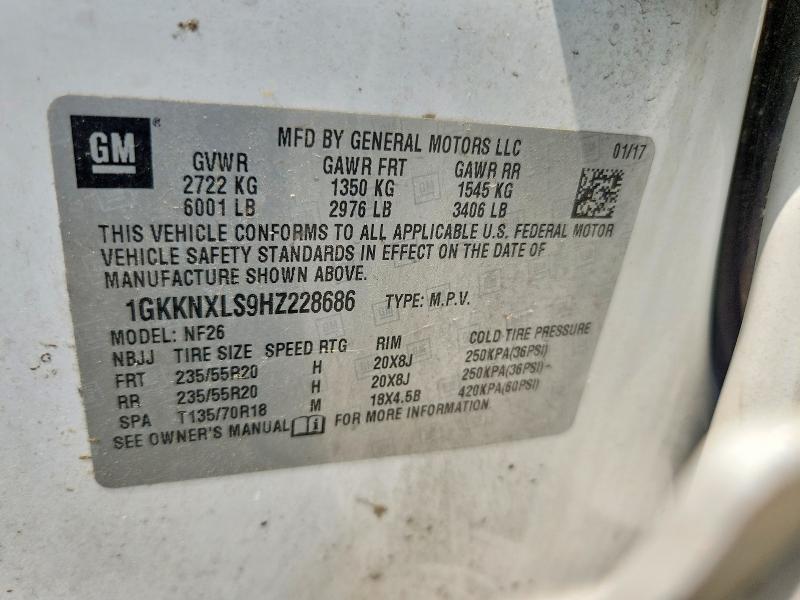 Продаж на аукціоні авто 2017 Gmc Acadia, vin: 1GKKNXLS9HZ228686, номер лоту: 65883746