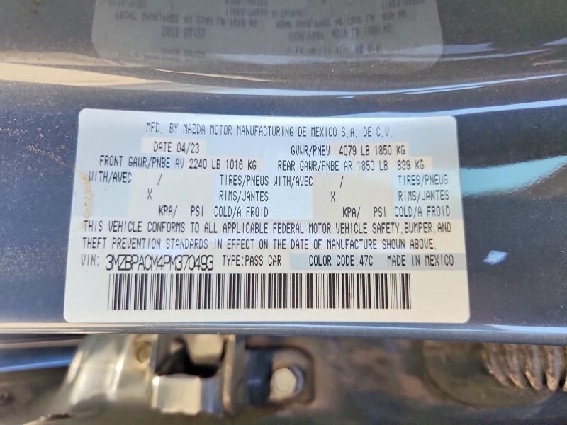 Продажа на аукционе авто 2023 Mazda 3, vin: 3MZBPACM4PM370493, номер лота: 63793686