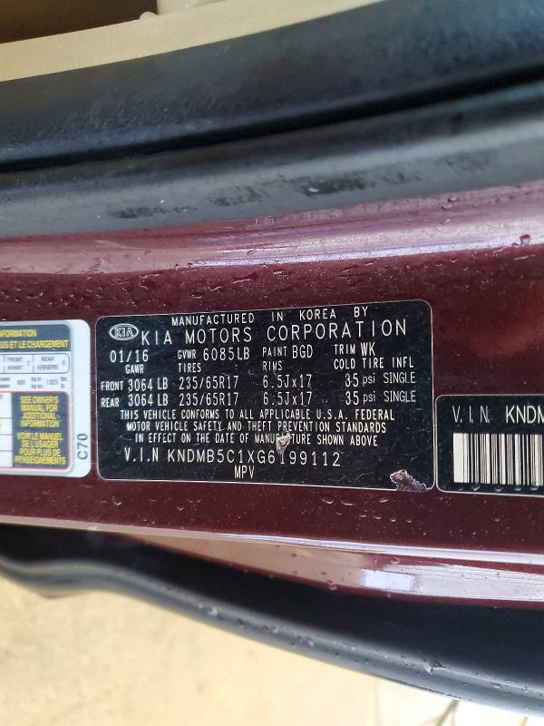 Aukcja sprzedaży 2016 Kia Sedona, vin: KNDMB5C1XG6199112, numer aukcji: 62596796