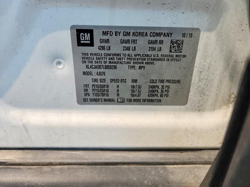 Продажа на аукционе авто 2020 Buick Encore, vin: KL4CJASB7LB050296, номер лота: 63542446