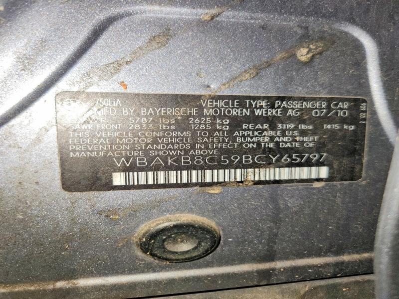 66377646 :رقم المزاد ، WBAKB8C59BCY65797 vin ، 2011 Bmw 750 مزاد بيع