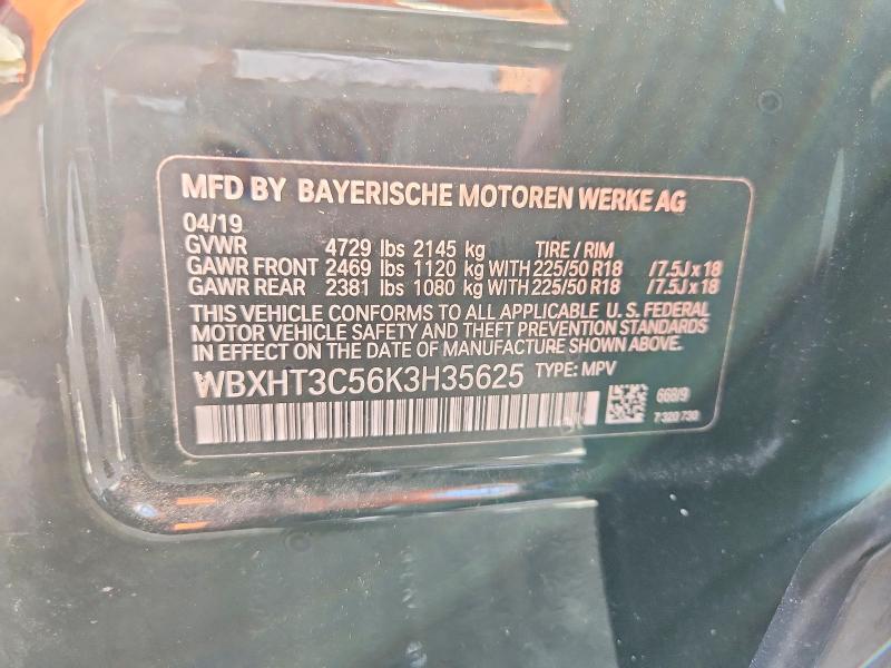 Aukcja sprzedaży 2019 Bmw X1, vin: WBXHT3C56K3H35625, numer aukcji: 64836316