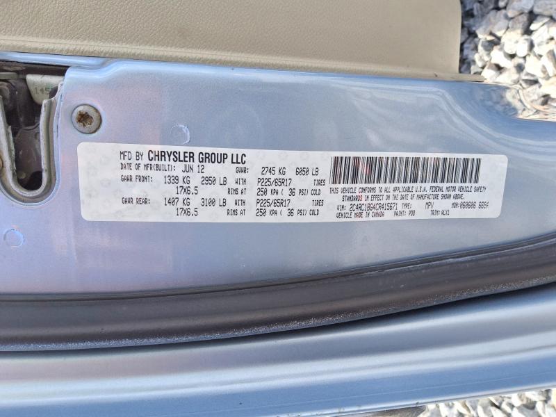 Aukcja sprzedaży 2012 Chrysler Town & Country, vin: 2C4RC1BG4CR415671, numer aukcji: 66206256