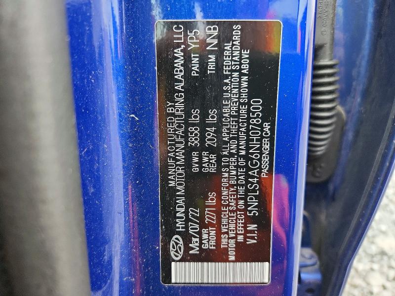 Aukcja sprzedaży 2022 Hyundai Elantra, vin: 5NPLS4AG6NH078500, numer aukcji: 67203266