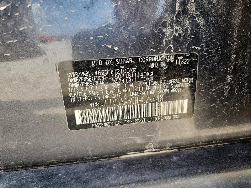Продаж на аукціоні авто 2022 Subaru Wrx, vin: JF1VBAA69N9029448, номер лоту: 63526406
