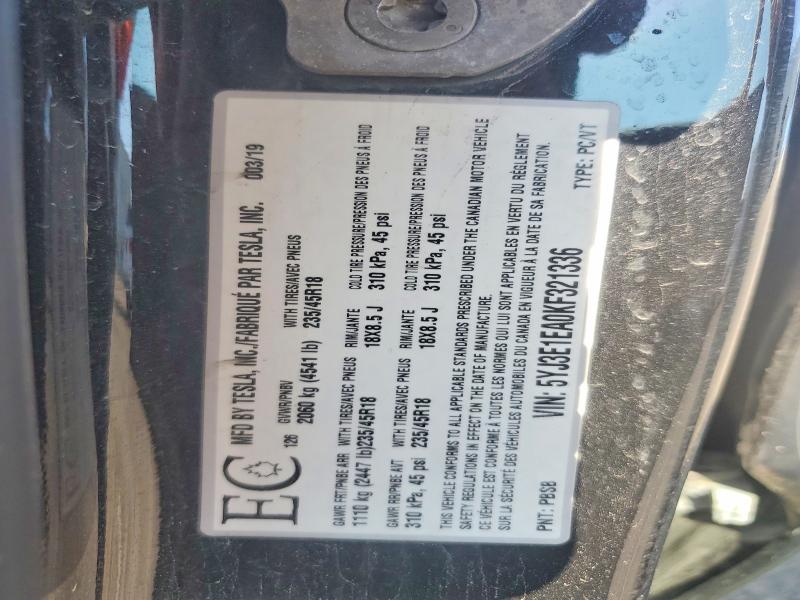 Продажа на аукционе авто 2019 Tesla Model 3, vin: 5YJ3E1EA0KF321336, номер лота: 63700316