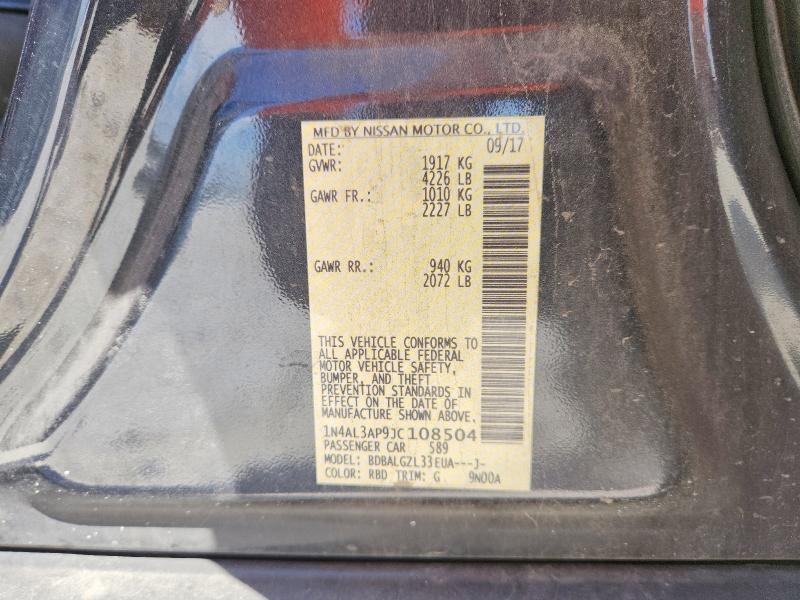 66788866 :رقم المزاد ، 1N4AL3AP9JC108504 vin ، 2018 Nissan Altima مزاد بيع