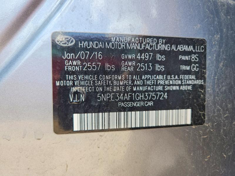 Aukcja sprzedaży 2016 Hyundai Sonata, vin: 5NPE34AF1GH375724, numer aukcji: 66925946