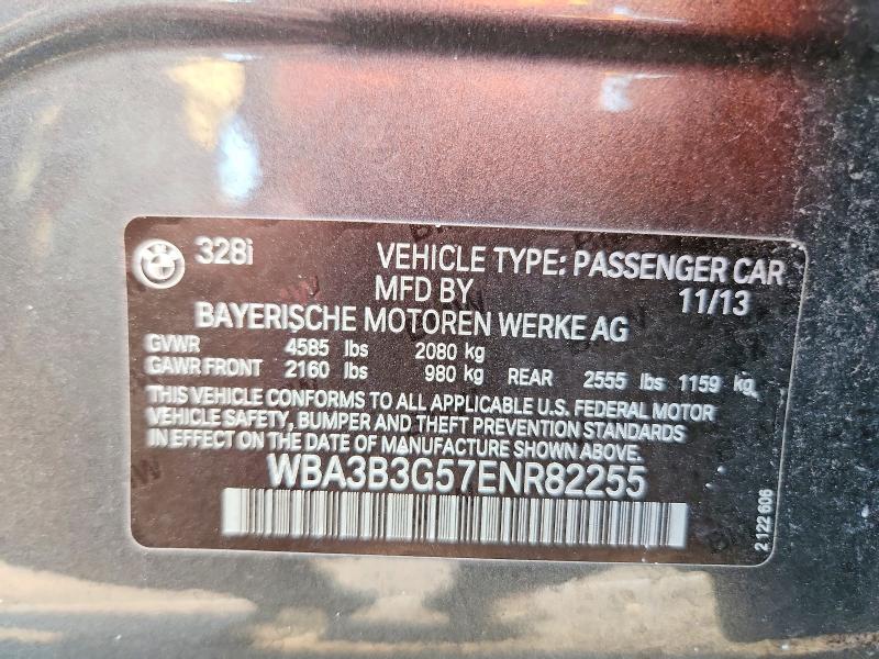 66504756 :رقم المزاد ، WBA3B3G57ENR82255 vin ، 2014 Bmw 328 مزاد بيع