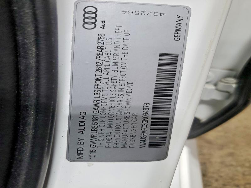 Продаж на аукціоні авто 2016 Audi A6, vin: WAUGFAFC3GN094678, номер лоту: 63989006