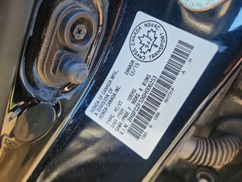 Aukcja sprzedaży 2016 Honda Civic, vin: 2HGFC2F53GH006253, numer aukcji: 67073896