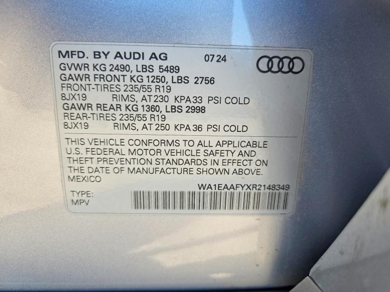 Aukcja sprzedaży 2024 Audi Q5, vin: WA1EAAFYXR2148349, numer aukcji: 63584456