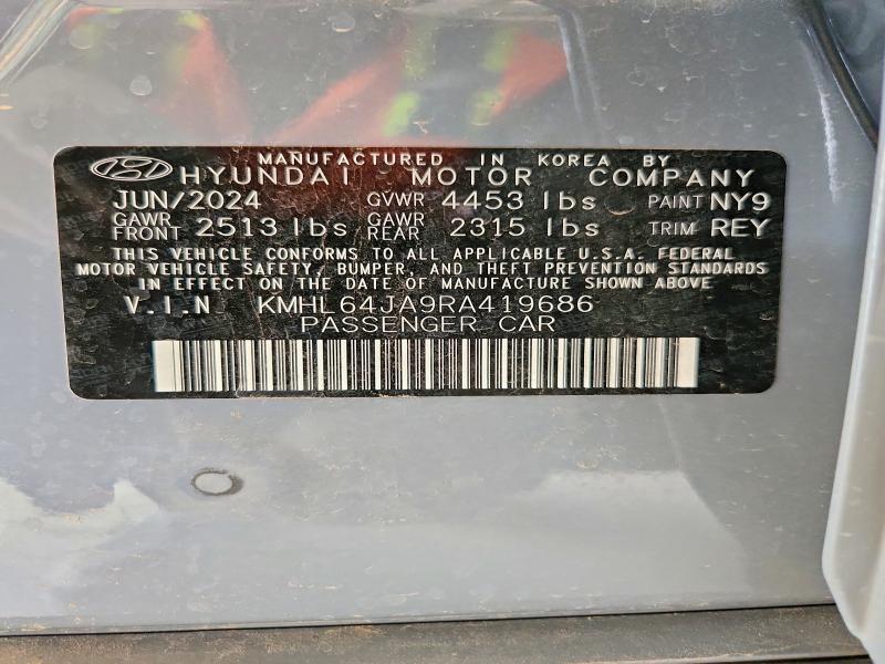 63893546 :رقم المزاد ، KMHL64JA9RA419686 vin ، 2024 Hyundai Sonata مزاد بيع